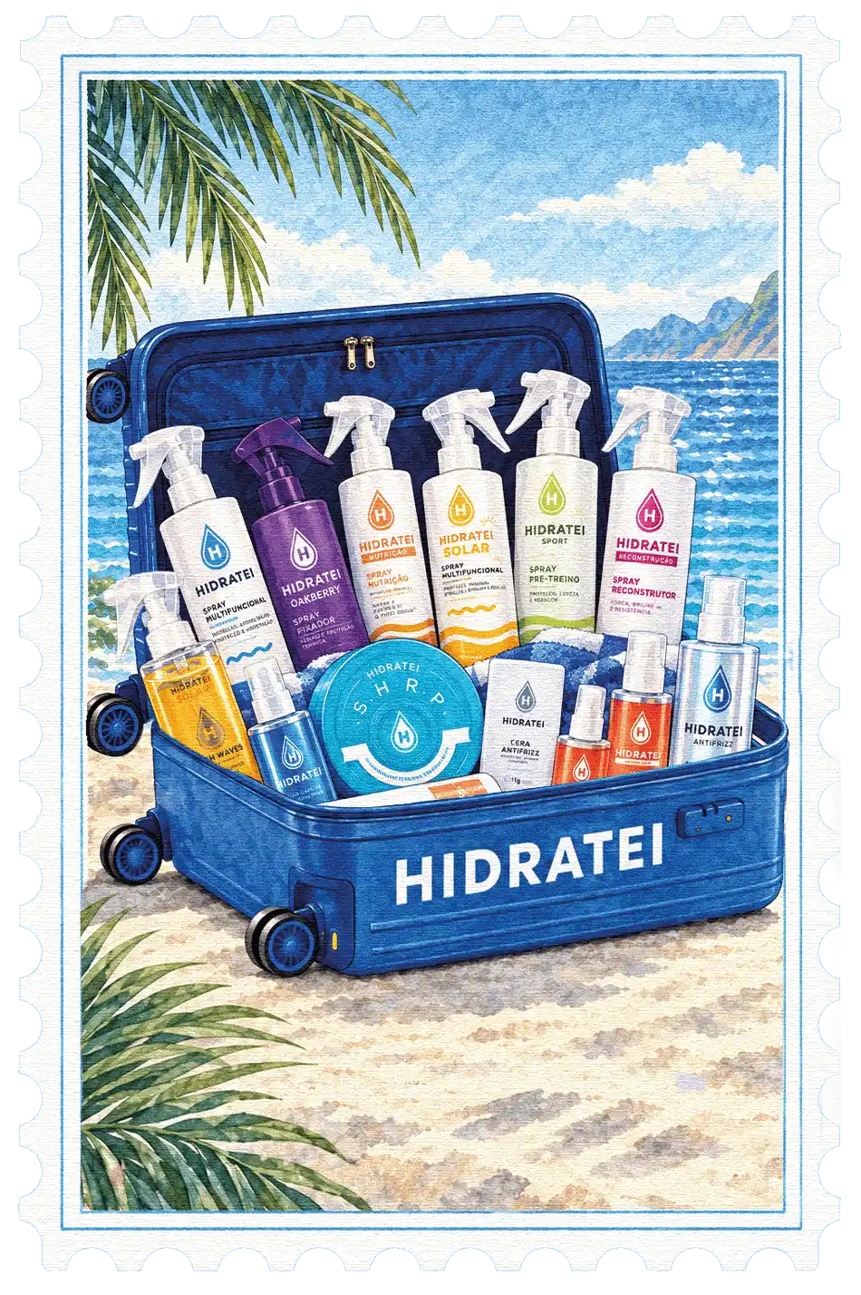 Mala Hidratei recheada de produtos